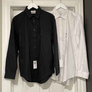 NEW Calvin Klein Men's Dress Shirt Slim Fit - White and Black - 16